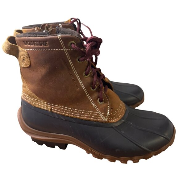 Wolverine 7M Womens Duck Boots With Leather Upper & Man-Made Balance In Brown & - Picture 8 of 12